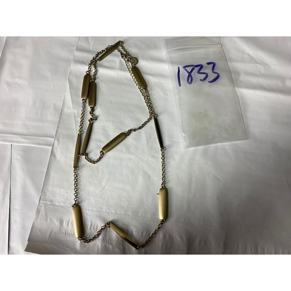 Unbranded Gold Tone Bar Link Long Layering Necklace